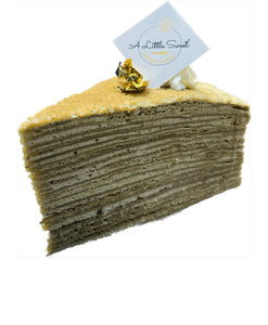 Hojicha Crepe  Cake Sliced